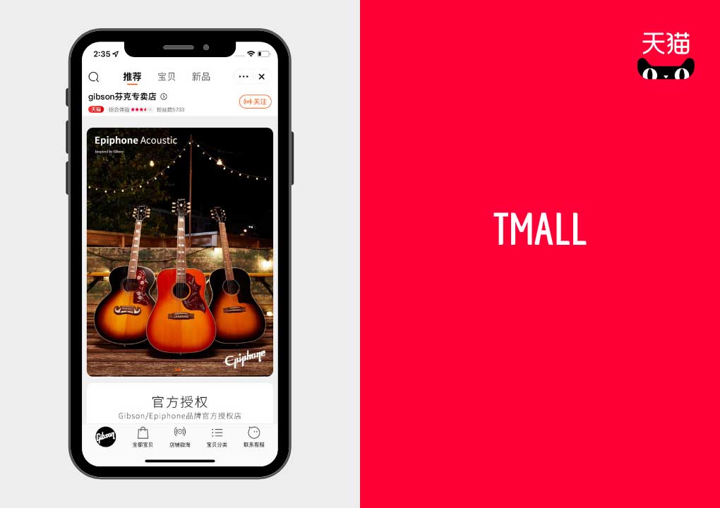 CHINA MUSICAL INSTRUMENT MARKET:  GIBSON STORE ON TMALL